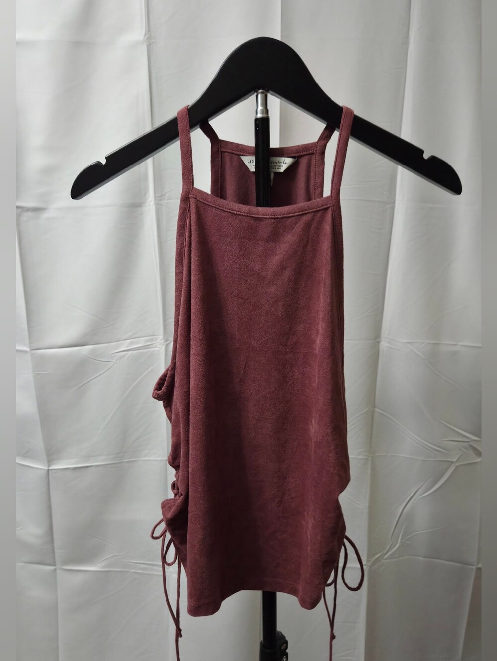 American Eagle First Essentials Maroon Side Tie Cinch Tank Top Size L